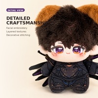 Adorable mini-poupée araignée en peluche de 10 cm, personnalisée avec tenue noire, idéale pour cadeaux, vente au détail et collections