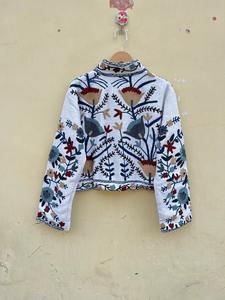 Handmade Suzani Bohemian Floral Winter <b>Jacket</b> Soft Cotton Embroidery Women's Outerwear Gift - Product Image 6