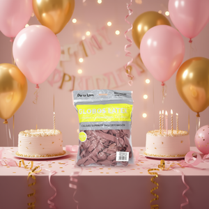 Party Love <b>Latex</b> Balloons 12Cm <b>Pink</b> Opaco 100Pcs Bag For Decoration - Product Image 3