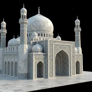 Pièce d'art islamique en marbre blanc pour l'intérieur des mosquées avec des détails sculptés à la main, design moderne, taille personnalisable - HAYAT INDUSTRIES - Product Image 1