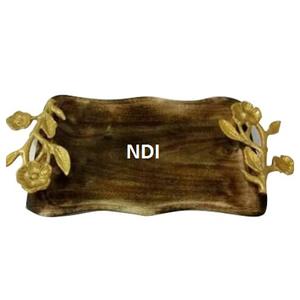 Bandeja de comida ecológica para aperitivos y pasteles, suministros para hoteles y restaurantes, bandejas de madera redondeadas para almacenamiento de desayuno - Product Image 2