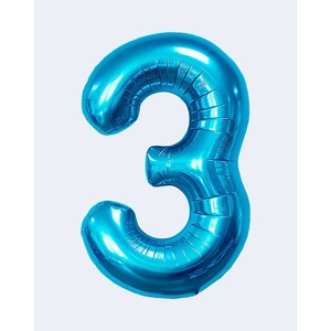 Palloncini Numero Party Love Blu N3 45cm Confezione da 12 Pezzi - Product Image 1