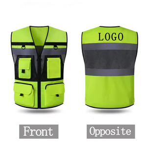 Chaleco de seguridad de poliéster de alta visibilidad con tela de neón para trabajadores al aire libre Corredores Personal de tráfico - Product Image 5