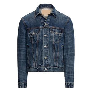 Veste en jean pour homme Flyingkick Enterprises, nouvelle collection 2025, style streetwear, effet usé, bleu personnalisé, écologique - Product Image 5