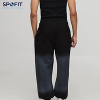 Pantalon de survêtement vintage délavé style streetwear pour homme, coupe régulière, grande taille, en Cordura personnalisé, jambe large, doublure polaire, cordon de serrage
