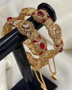 Pulseras de Bisutería al por Mayor, Circonita, Chapado en Oro Antiguo, Acero Inoxidable, Moda Elegante, Inspiradas en la India y Pakistán - Product Image 4