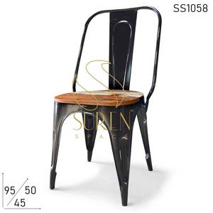 Silla de Bar de restaurante de diseñador de hierro Industrial único hecha a mano India comercial - Product Image 3