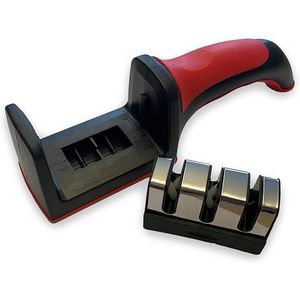 Pratico Affilacoltelli Manuale Rosso e Nero per Affilare Coltelli - Product Image 1