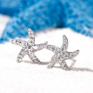 Jeulia Starfish Sterling <b>Silver</b> <b>Stud</b> Earrings for Wedding - Product Image 5