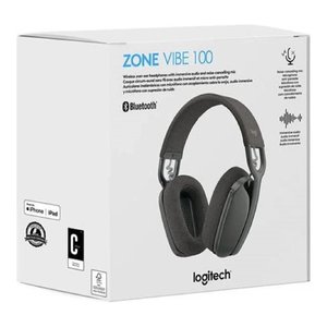 Logi Zone Vibe 100 Graphite Over Ear Bluetooth Headphones With Noise Reduction And <b>Microphone</b> - Product Image 2