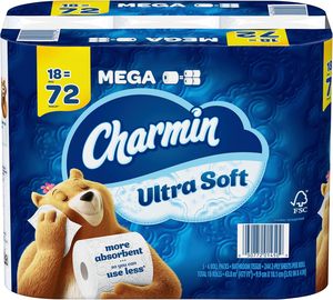 CharminUltra Soft Toilet <b>Paper</b> 18 Mega Rolls, 244 Sheets Per Roll - Product Image 5