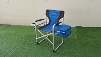 Chaise d'extérieur moderne et légère avec mini tables et boîte en tissu avec chaise de jardin en acier inoxydable pour pique-nique en camping