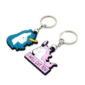 Personalizado 3D silicona suave Pvc lindo Animal llavero pequeño Arco Iris dibujos animados goma unicornio llavero para niños - Product Image 3