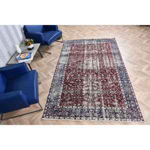 Alfombra Turca Grande, Alfombra Vintage de 5.2x8.6 pies, Alfombra de Lana con Puntos Rojos - Product Image 4