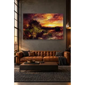 Impression sur toile de Fida Thomas Moran : Coucher de soleil près du Grand Canyon - Product Image 5