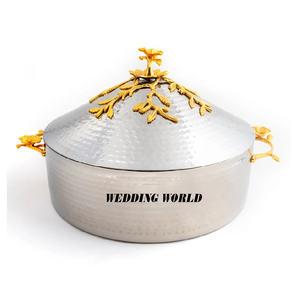 Hotpot en métal de concepteur classique nouveauté casserole de table faite à la main classique élégant fantaisie luxe métal chauffe-plats - Product Image 2