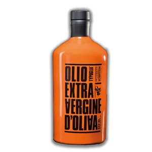 可重复使用和重新填充的Ty Puglia特级初榨橄榄油，艺术家瓶色陶瓷橙色版本0,50 Lt