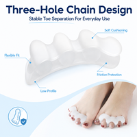En gros, Séparateur d'orteils coloré en SEBS, Correcteur d'hallux valgus, Écarteur d'orteils souple et Protecteur d'orteils superposés pour les soins quotidiens des pieds