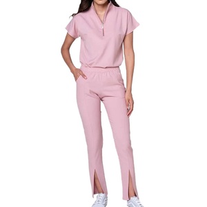2026 Stylish Nurse Medical Scrubs Female Hospital Uniform <b>Bell</b> Bottom Style Trousers Joggers Women Medical Soft Spandex Scrubs - Product Image 4