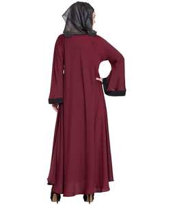 ชุดอาบายาสองชั้นสำหรับสตรีมุสลิมเดรสสุภาพสไตล์ดีไซเนอร์แฟชั่นใหม่หลากสี - Product Image 6