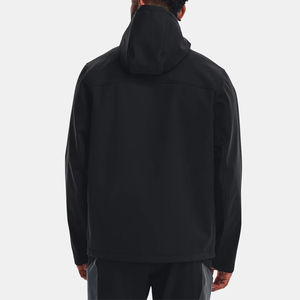 Chaqueta de hombre personalizada 100% poliéster suave Shell cremallera completa cortavientos estirable impermeable para deportes correr chaquetas de hombre - Product Image 2