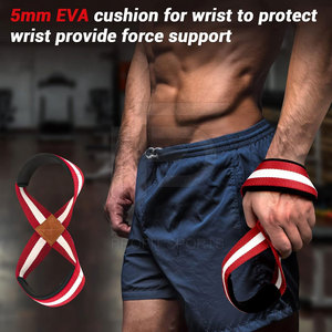 Venta al por mayor logotipo personalizado neopreno correa de muñeca gimnasio deportes figura 8 peso pesado levantamiento entrenamiento banda - Product Image 3