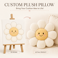 Oreiller en peluche super doux personnalisé en forme de marguerite, mignon, rembourré, OEM ODM, unisexe, pour chambre d'enfant, décoration de la maison