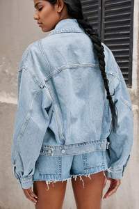 Chaquetas de mezclilla de mujer de tasa ajustable, fabricación personalizada, estilo superior de tasa de fábrica, recién llegado para chaquetas de mezclilla de mujer - Product Image 2