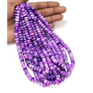 Hermosas cuentas de ópalo morado en forma de rondel liso, cuentas de piedra preciosa de ópalo morado liso de 8-11 mm, ópalo de calidad AAA, joyería - Product Image 1