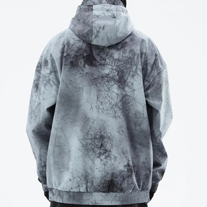 Veste à capuche en polaire imperméable et coupe-vent pour homme, impression personnalisée, teinture unie, écologique, pour le ski et le snowboard, 100% coton - Product Image 4