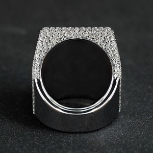 แหวนเพชรฮิปฮอปทำด้วยแหวนตัวอักษรสีขาวทอง14 KT พร้อมเพชรใส VVS - Product Image 3