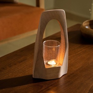 Portavelas de madera de mediados de siglo, candelabro de madera de Navidad, farol para decoración interior y exterior - Product Image 6