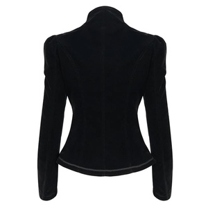 Gothic <b>velvet</b> Jacket for <b>Women</b> fashion Winter Autumn Motorcycle Black faux gothic <b>Coat</b> Outerwear Gothic jackets customized - Product Image 2