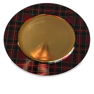 Enamel Finishing Metal Charger Plates Rounded Shape Hotel Restaurant Dinnerware Table Decoration Fruits Serving Plate - Product Image 3