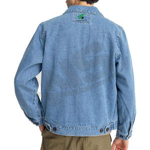 Chaqueta de mezclilla de color sólido personalizada directa de fábrica para hombre chaqueta de mezclilla de invierno de calidad premium con diseño de logotipo - Product Image 2