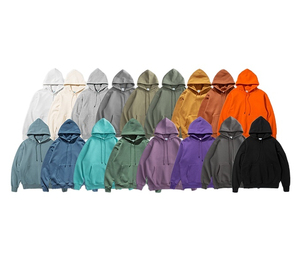 Calidad Premium 350gsm Hombres Oversized Blank Drawstring Hoodie Heavyweight Essentials Hombres tela gruesa Oversize Men's Hoody - Product Image 1