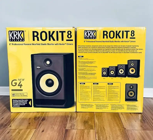 Assert New KRK RP8 8 G4 Professional Bi-Amp 8 Powered Studio Monitor Paire, Noir Disponible Tout Neuf - Product Image 1