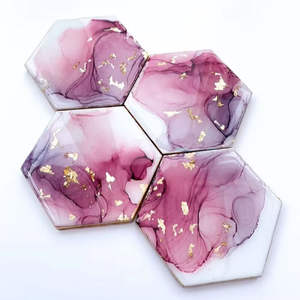 Posavasos de resina epoxi con tapetes de hechos a mano con brillo metálico perfectos para mesa de comedor de cocina moderna y juegos de regalo - Product Image 2