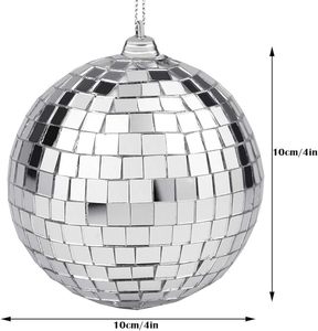 Bolas decorativas de Navidad hechas a mano para decoración del hogar y adorno de árbol de vacaciones con diseño de espejo colorido - Product Image 6