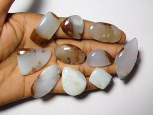 Chrysoprase naturelle en forme de mélange biologique, lot de cabochon à dos plat, pierres précieuses de taille libre pour la fabrication de colliers, bijoux faits à la main - Product Image 4