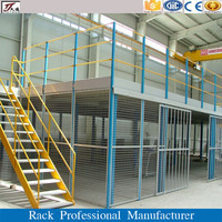 Système de plancher en mezzanine industriel robuste avec revêtement en poudre, plateforme en acier durable, étagères de stockage pour entrepôt, gain de place