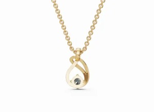 Colgante Solitario de Diamante Cultivado en Laboratorio Eterna Curve de 0.170 Quilates, Corte Brillante Redondo, 1 Pieza, Oro Amarillo, Rosa o Blanco de 9K, 14K o 18K - Product Image 6
