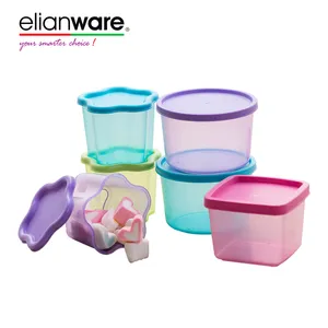 Elianware 4 In 1 Pack Bundle Midget Sugar Sauce Baby Food Multipurpose Mini Canister Baby Food Storage Container Jelly Mold