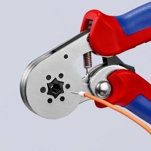 Alicates de crimpado Knipex con revestimiento de material cromado de dos componentes para ajuste automático y crimpado lateral de terminales tipo buje - Product Image 4