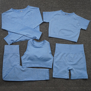 Abbigliamento sportivo abbigliamento sportivo 5 pezzi Sport palestra tute a buon mercato all'ingrosso su misura elegante Fitness donne calde senza soluzione di continuità set di Yoga - Product Image 6