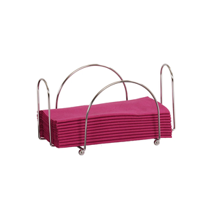 Servilletero con acabado plateado de aluminio y metal de diseño real y lujoso con diseño de flores plateadas para restaurante y bar de hotel - Product Image 2