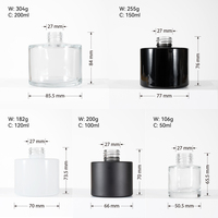 Flacon Diffuseur à Roseaux d'Aromathérapie Double Paroi 100 ml 50 ml, Vide en Verre avec Bouchon Doré