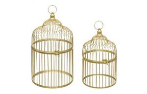 Haute Qualité Petite Cage Pour Animaux De Compagnie En Acier 2 Or Finition Oiseaux Classique De Luxe Saison Festive Décor À La Maison Article-Prix Direct Usine - Product Image 3