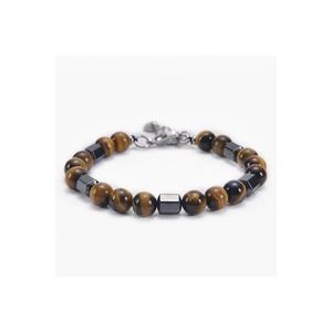 Braccialetto da donna in pietra naturale con combinazione di ematite occhio di tigre lunghezza regolabile - Product Image 3