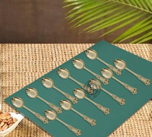 Top Tendance Usine En Gros Dîner Cuillères Ensemble Cadeau En Laiton Couverts En Métal Doré Couverts Ensemble De Couverts - Product Image 5